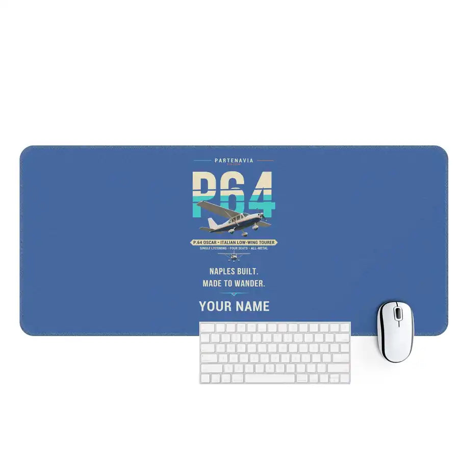 Partenavia P.64 Oscar - Original + Name - Desk Mat - Blue