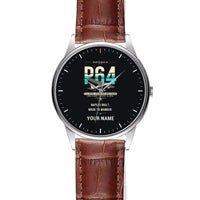 Thumbnail for Partenavia P.64 Oscar - Original + Name - Leather Strap - Striped Brown Leather Strap