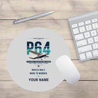 Thumbnail for Partenavia P.64 Oscar - Original + Name - Round Mouse Pad - Light Gray