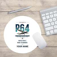 Thumbnail for Partenavia P.64 Oscar - Original + Name - Round Mouse Pad - White