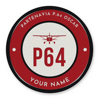 Thumbnail for Partenavia P.64 Oscar Patches - Circle + Name - Red White