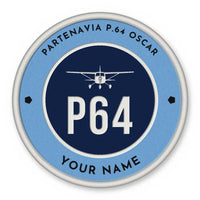 Thumbnail for Partenavia P.64 Oscar Patches - Circle + Name - Sky Navy