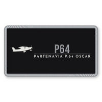 Thumbnail for Partenavia P.64 Oscar Patches - Rectangle - Black Silver