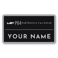 Thumbnail for Partenavia P.64 Oscar Patches - Rectangle + Name - Black Silver
