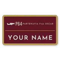 Thumbnail for Partenavia P.64 Oscar Patches - Rectangle + Name - Burgundy Cream