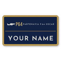 Thumbnail for Partenavia P.64 Oscar Patches - Rectangle + Name - Navy Gold