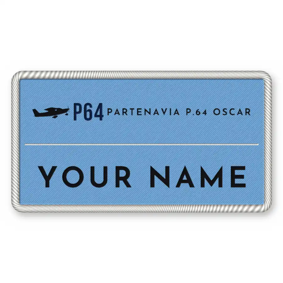 Partenavia P.64 Oscar Patches - Rectangle + Name - Sky Navy