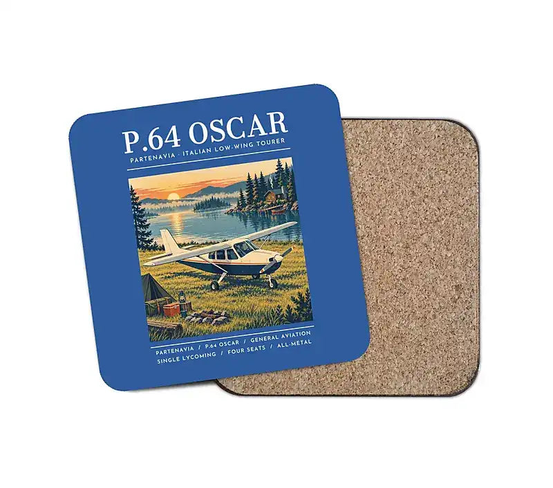 Partenavia P.64 Oscar - Poster - Coaster - Blue