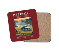 Thumbnail for Partenavia P.64 Oscar - Poster - Coaster - Dark Red