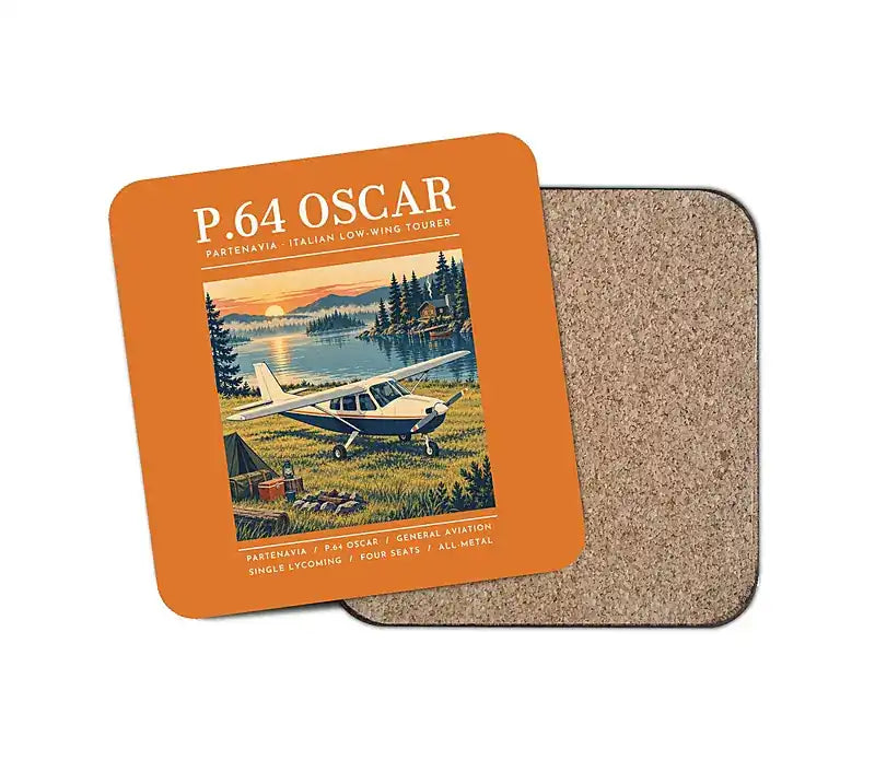 Partenavia P.64 Oscar - Poster - Coaster - Orange