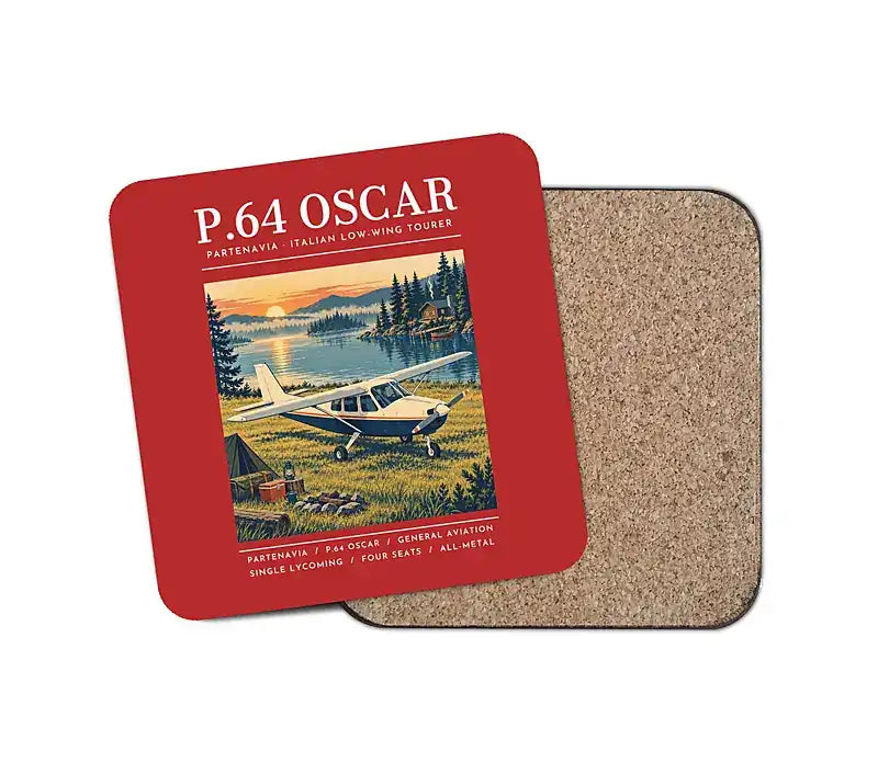 Partenavia P.64 Oscar - Poster - Coaster - Red