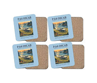 Thumbnail for Partenavia P.64 Oscar - Poster - Coaster Set - Light Blue