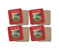 Thumbnail for Partenavia P.64 Oscar - Poster - Coaster Set - Red