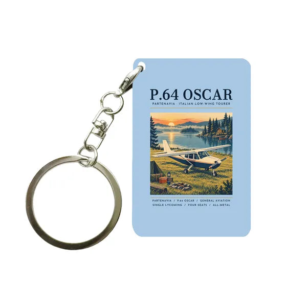 Partenavia P.64 Oscar - Poster - Key Chain - Light Blue