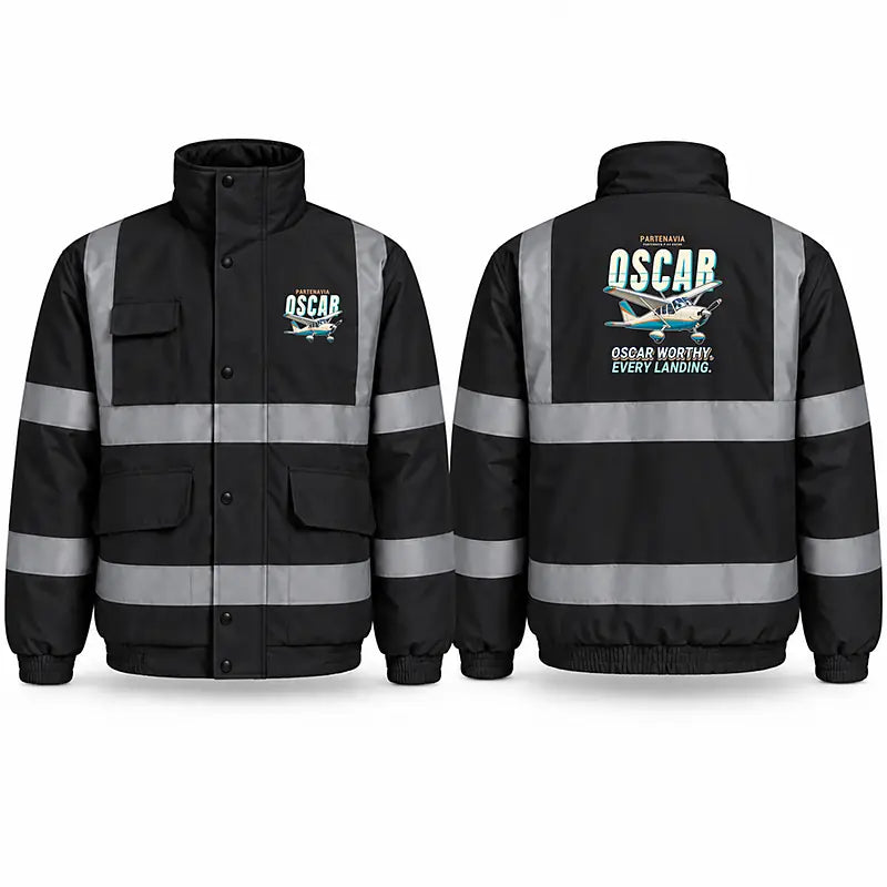 Partenavia P.64 Oscar Reflective Winter Jackets - Cartoon - Black