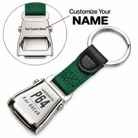 Thumbnail for Partenavia P.64 Oscar - Seat Belt Key Chain - Tag + Name - Green