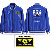 Thumbnail for Partenavia P.64 Oscar Stylish Jackets - Baseball Collar - Original + Name - Royal Blue