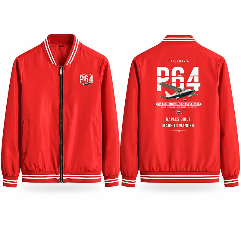 Partenavia P.64 Oscar Stylish Jackets - Baseball Collar - Original - Red