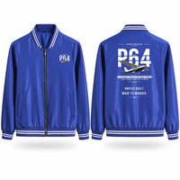 Thumbnail for Partenavia P.64 Oscar Stylish Jackets - Baseball Collar - Original - Royal Blue