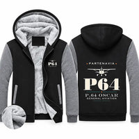 Thumbnail for Partenavia P.64 Oscar Zipped Sweatshirts - Heritage - Black & Gray