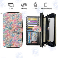 Thumbnail for Passport Stamps Designed Leather Long Zipper Wallets