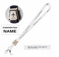 Thumbnail for Penang City Series seat belt lanyard - white with name