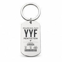 Thumbnail for Penticton Airport YYF - Key Chain - Boarding Pass Style - Silver