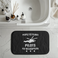 Thumbnail for People Fly Planes Pilots Fly Helicopters Designed Bath Mats