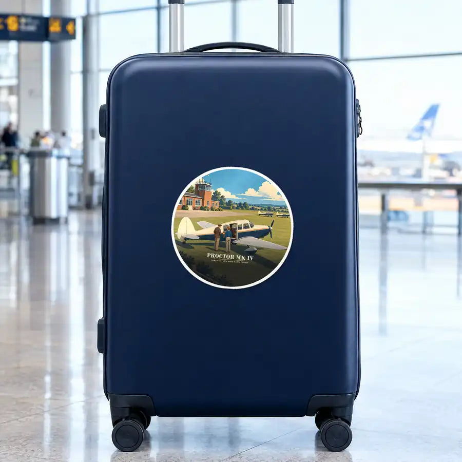 Percival Proctor Mk IV - 3D - Circle Sticker - Suitcase