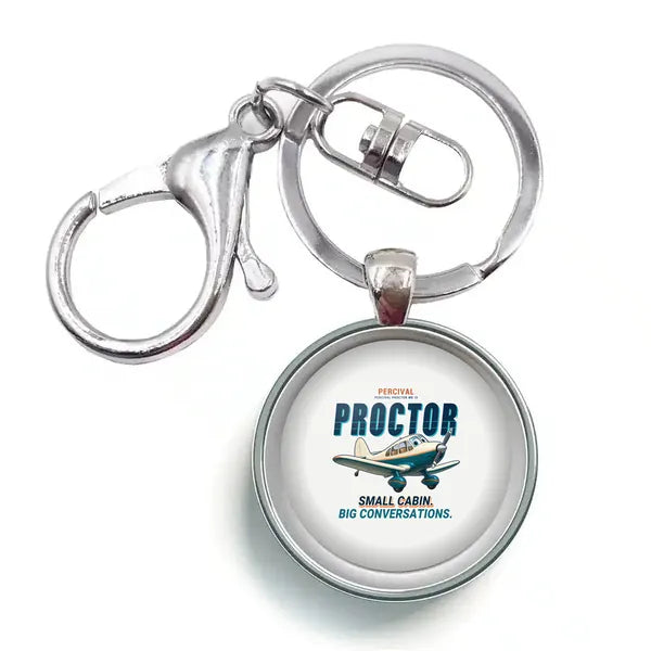 Percival Proctor Mk IV - Cartoon - Circle Key Chain - White