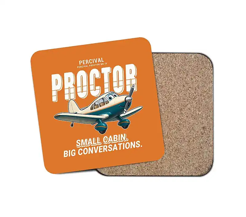 Percival Proctor Mk IV - Cartoon - Coaster - Orange