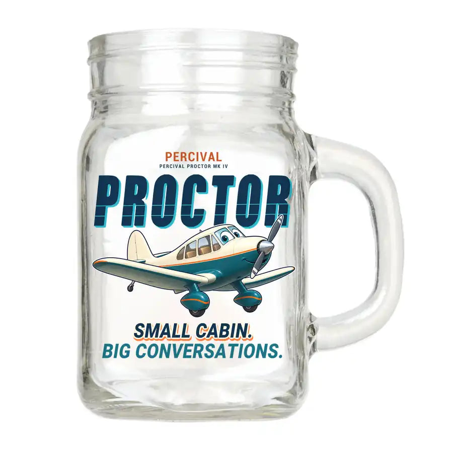 Percival Proctor Mk IV - Cartoon - Cocktail Glass (Mason Jar)