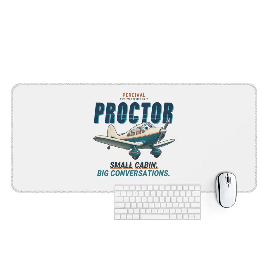 Percival Proctor Mk IV - Cartoon - Desk Mat - White