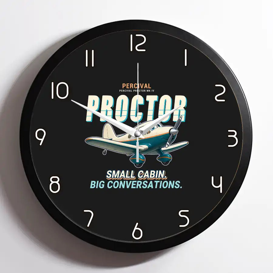 Percival Proctor Mk IV - Cartoon - Framed - Black
