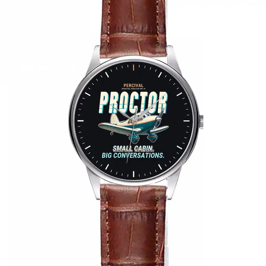 Percival Proctor Mk IV - Cartoon - Leather Strap - Striped Brown Leather Strap