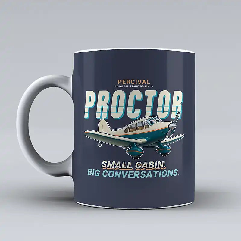 Percival Proctor Mk IV - Cartoon - Mug - Dark Blue