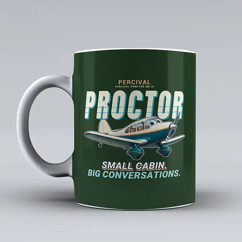 Percival Proctor Mk IV - Cartoon - Mug - Dark Green