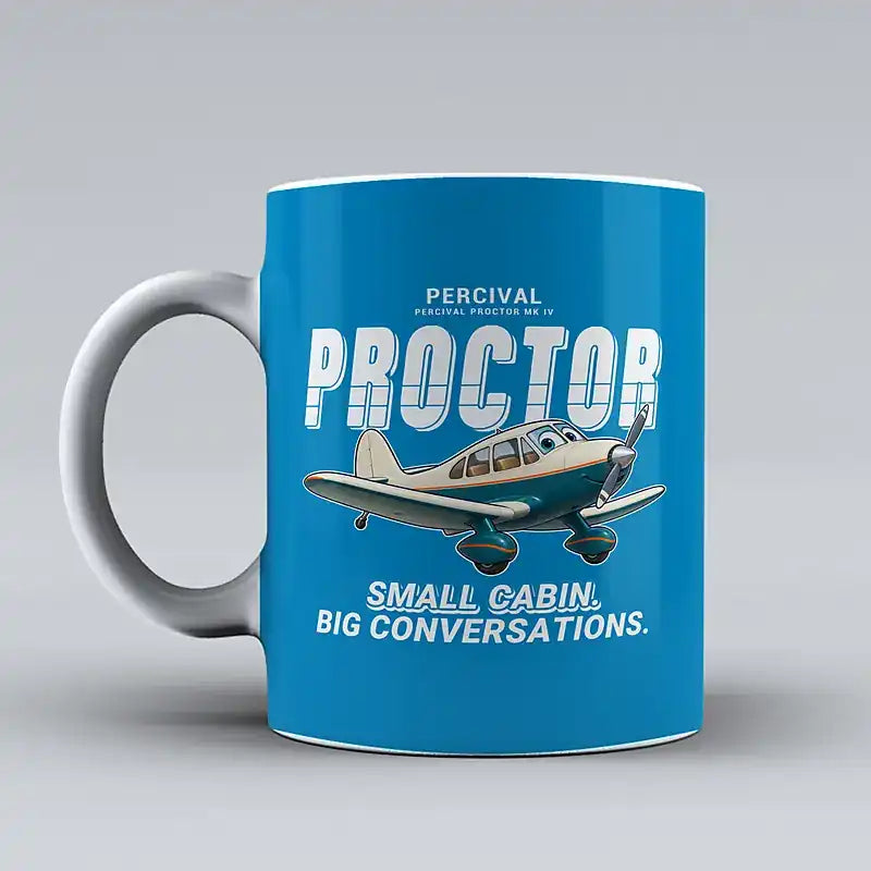 Percival Proctor Mk IV - Cartoon - Mug - Turquoise