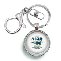 Thumbnail for Percival Proctor Mk IV - Cartoon + Name - Circle Key Chain - White