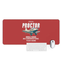 Thumbnail for Percival Proctor Mk IV - Cartoon + Name - Desk Mat - Red