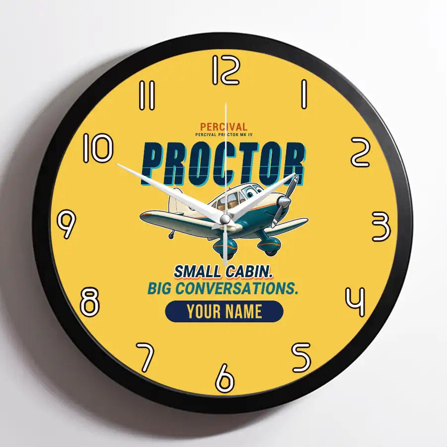 Percival Proctor Mk IV - Cartoon + Name - Framed - Yellow