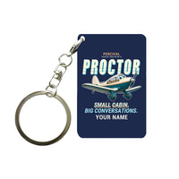 Thumbnail for Percival Proctor Mk IV - Cartoon + Name - Key Chain - Navy Blue