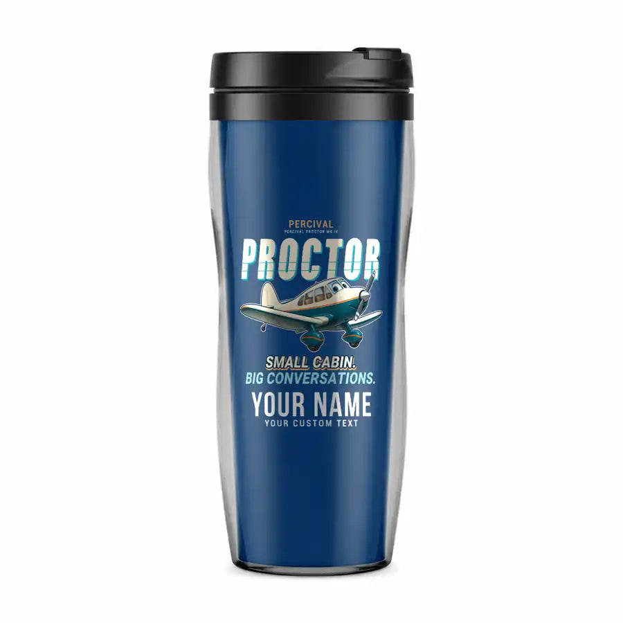 Percival Proctor Mk IV - Cartoon + Name - Plastic (No Holder) - Blue