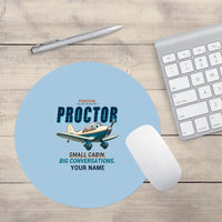 Thumbnail for Percival Proctor Mk IV - Cartoon + Name - Round Mouse Pad - Light Blue
