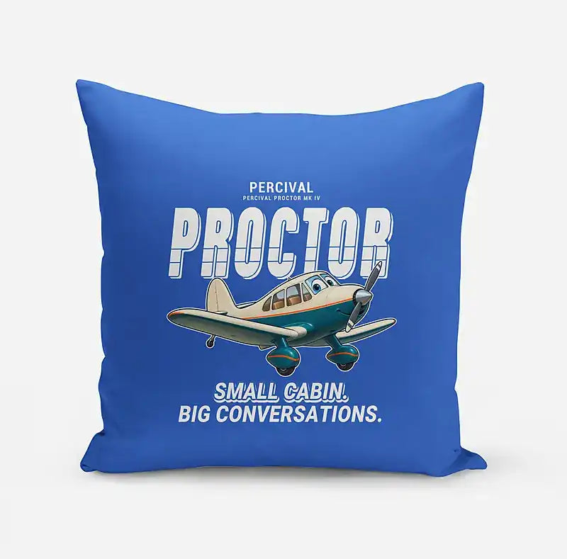 Percival Proctor Mk IV - Cartoon - Pillow - Blue