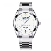 Thumbnail for Percival Proctor Mk IV - Classic - White + Name - Stainless Steel Band - For Men
