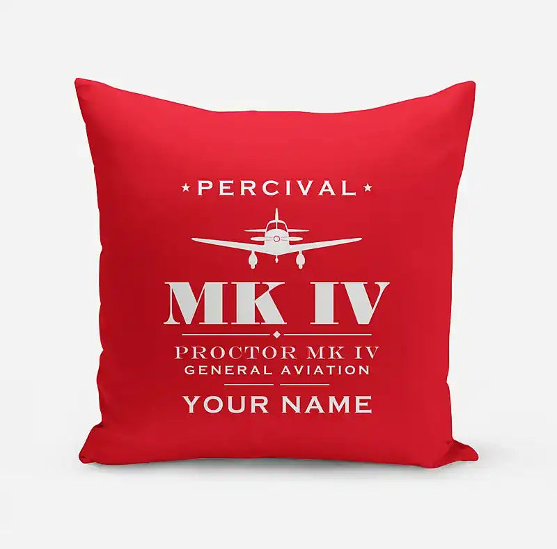 Percival Proctor Mk IV - Heritage + Name - Pillow - Red