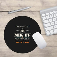 Thumbnail for Percival Proctor Mk IV - Heritage + Name - Round Mouse Pad - Black