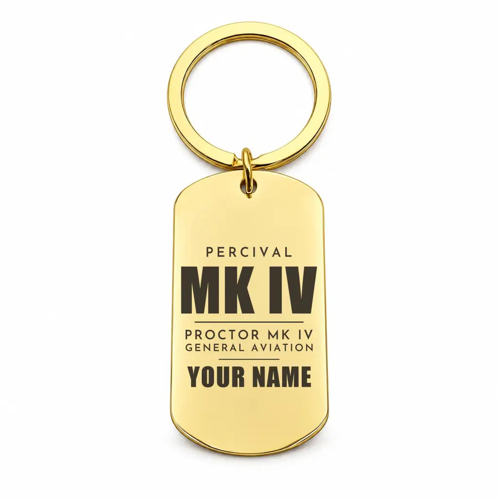 Percival Proctor Mk IV - Key Chain - Tag + Name - Gold