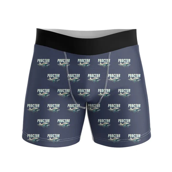 Percival Proctor Mk IV - Men Boxers - Cartoon Pattern - Navy Blue
